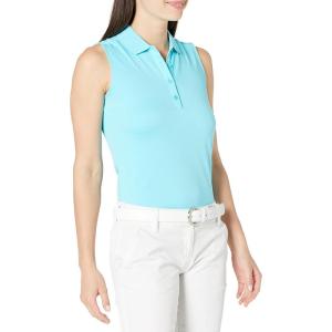 imageCallaway Womens OptiDri Sleeveless Golf Polo with UV Block Sun Protection Flexible Fit Ladies Performance ApparelBlue Curacao