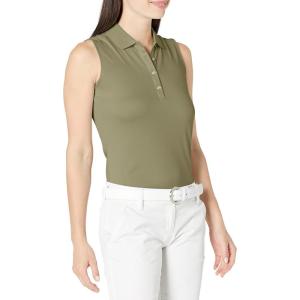 imageCallaway Womens OptiDri Sleeveless Golf Polo with UV Block Sun Protection Flexible Fit Ladies Performance ApparelIndustrial Green