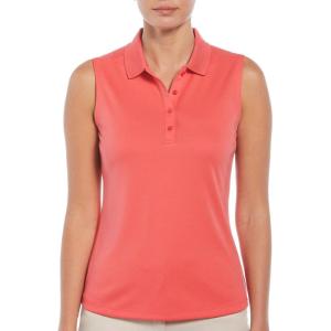 imageCallaway Womens OptiDri Sleeveless Golf Polo with UV Block Sun Protection Flexible Fit Ladies Performance ApparelRaspberry Sorbet