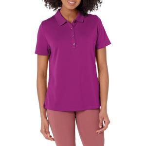 imageCallaway Womens Solid Swing Tech Short Sleeve Golf Polo ShirtDark Purple