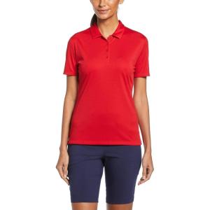 imageCallaway Womens Tournament Short Sleeve Golf Polo Shirt Added Stretch MoistureWicking Sun ProtectionTango Red