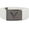 imageCallaway Mens VLogo Web Golf Belt Durable Textured Stretch Material Metal Tip ampamp Adjustable Buckle Solid ColorBright White