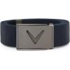 imageCallaway Mens VLogo Web Golf Belt Durable Textured Stretch Material Metal Tip ampamp Adjustable Buckle Solid ColorPeacoat