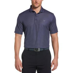 imageCallaway Mens Pro Spin Chevron Jacquard Short Sleeve Golf Polo Shirt MoistureWicking Durable Textured FabricPeacoat