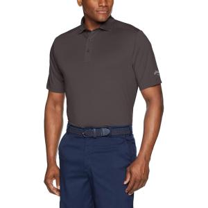 imageCallaway Mens Solid Micro Hex Performance Golf Polo Shirt with UPF 50 Protection Size Small3x Big ampamp TallAsphalt