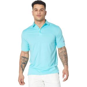 imageCallaway Mens Solid Micro Hex Performance Golf Polo Shirt with UPF 50 Protection Size Small3x Big ampamp TallBlue Curacao