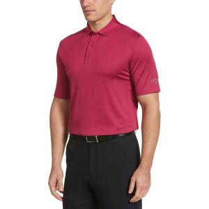 imageCallaway Mens Solid Micro Hex Performance Golf Polo Shirt with UPF 50 Protection Size Small3x Big ampamp TallBoudoir Red