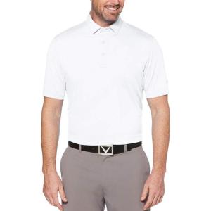 imageCallaway Mens Solid Micro Hex Performance Golf Polo Shirt with UPF 50 Protection Size Small3x Big ampamp TallBright White