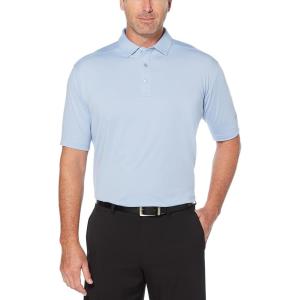 imageCallaway Mens Solid Micro Hex Performance Golf Polo Shirt with UPF 50 Protection Size Small3x Big ampamp TallBrunnera Blue
