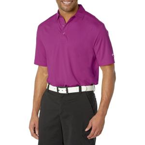 imageCallaway Mens Solid Micro Hex Performance Golf Polo Shirt with UPF 50 Protection Size Small3x Big ampamp TallDark Purple