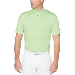 imageCallaway Mens Solid Micro Hex Performance Golf Polo Shirt with UPF 50 Protection Size Small3x Big ampamp TallJade Lime