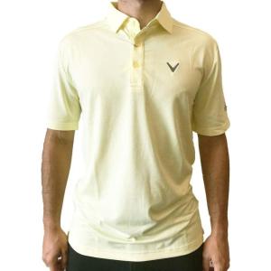 imageCallaway Mens Solid Micro Hex Performance Golf Polo Shirt with UPF 50 Protection Size Small3x Big ampamp TallLemonade