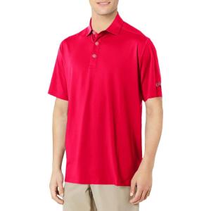 imageCallaway Mens Solid Micro Hex Performance Golf Polo Shirt with UPF 50 Protection Size Small3x Big ampamp TallTango Red