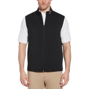 imageCallaway Mens Swing Tech Golf Vest Outerwear with Full Zip and Recycled Stretch FabricCaviar Black