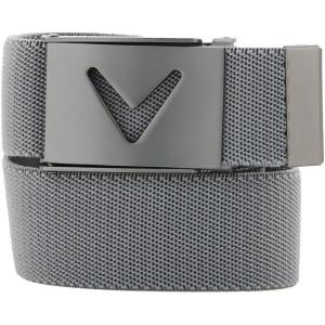 imageCallaway Mens VLogo Web Golf Belt Durable Textured Stretch Material Metal Tip ampamp Adjustable Buckle Solid ColorGriffin