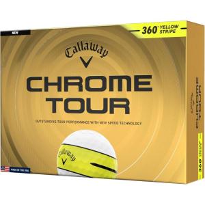 image:imageCallaway Golf Chrome Tour 2026 Golf Balls360 Yellow Stripe