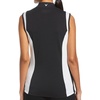 image:imageCallaway Womens Color Block Snap Front Sleeveless Golf Polo Shirt with Mesh Top DetailCaviar