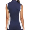 image:imageCallaway Womens Color Block Snap Front Sleeveless Golf Polo Shirt with Mesh Top DetailPeacoat