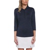 image:imageCallaway Womens Swingtech 34 Sleeve Space Dye Golf Polo ShirtPeacoat