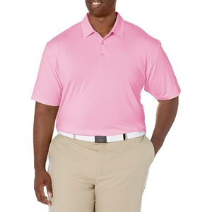 image:imageCallaway Mens Fine Line Stripe Short Sleeve MoistureWicking Stretch Golf Polo Shirt Available in Big amp TallPink Sunset
