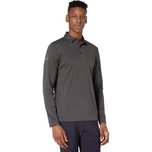 image:imageCallaway Mens Long Sleeve Moisture Wicking Golf Polo Shirt with Stretch Fabric Available in Big amp TallBlack Heather