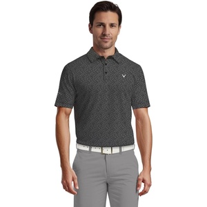 image:imageCallaway Mens Solid Optidri Short Sleeve Stretch Golf Polo Sun Protection MoistureWicking Available in Big amp TallBlack Print