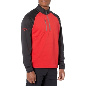 image:imageCallaway Mens Swing Tech Midweight Ottoman Fleece 14 Zip Golf SweaterTrue Red