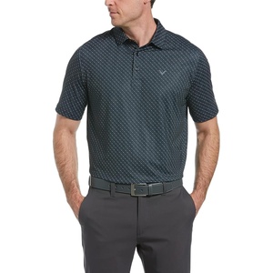 image:imageCallaway Mens Swing Tech Mini Print Short Sleeve Golf Polo Shirt MoistureWicking Ventilated Fabric Sun ProtectionCaviarBright White