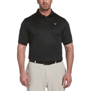 image:imageCallaway Mens Swing Tech Mini Print Short Sleeve Golf Polo Shirt MoistureWicking Ventilated Fabric Sun ProtectionSolid Caviar