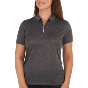 image:imageCallaway Womens Quarter Zip Short Sleeve Heather Golf Polo ShirtBlack Heather