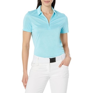 image:imageCallaway Womens Quarter Zip Short Sleeve Heather Golf Polo ShirtBlue Curacao Htr