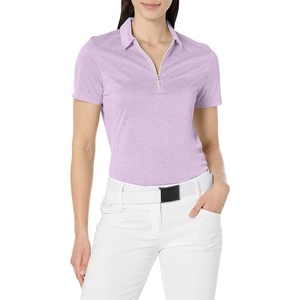 image:imageCallaway Womens Quarter Zip Short Sleeve Heather Golf Polo ShirtEnglish Lavender Htr