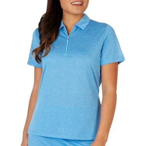 image:imageCallaway Womens Quarter Zip Short Sleeve Heather Golf Polo ShirtIbiza Blue Htr