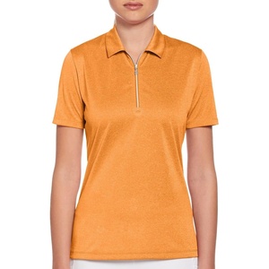 image:imageCallaway Womens Quarter Zip Short Sleeve Heather Golf Polo ShirtNectarine Htr