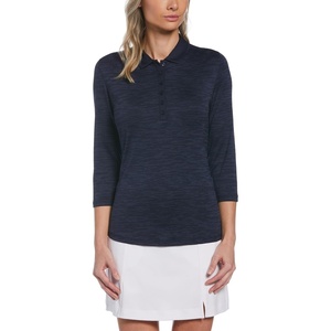 image:imageCallaway Womens Swingtech 34 Sleeve Space Dye Golf Polo ShirtPeacoat
