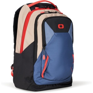 image:imageOGIO Axle Pro Backpack Burgundy MediumTanBlueRed