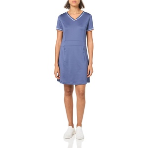 image:imageCallaway Womens VNeck Colorblock Short Sleeve Golf Dress with Truesculpt Stretch Fabric MoistureWicking Sun ProtectionBlue Indigo