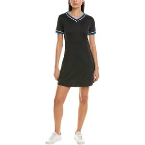 image:imageCallaway Womens VNeck Colorblock Short Sleeve Golf Dress with Truesculpt Stretch Fabric MoistureWicking Sun ProtectionCaviar
