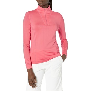image:imageCallaway Womens Solid Sun Protection 14 Zip with Chev Front Seams amp Top Stitching Detail ShirtCoral Paradise