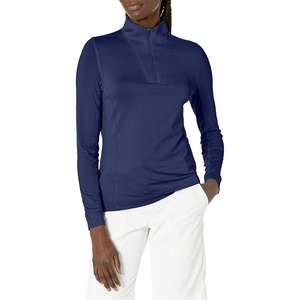 image:imageCallaway Womens Solid Sun Protection 14 Zip with Chev Front Seams amp Top Stitching Detail ShirtPeacoat